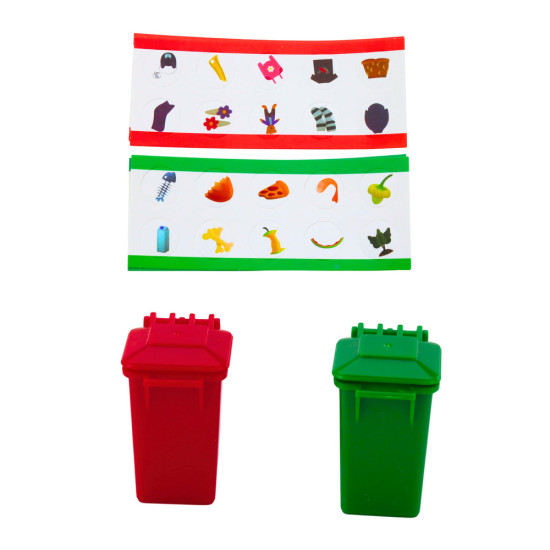 Garbage Truck Garbage Can Lights Sounds Green 1:16 Rotaļlietu automašīnas