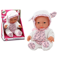 Mazas zīdaiņa lelle ar baltām drēbēm