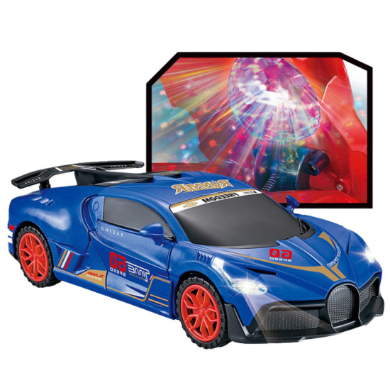Sports Car Obstacle Sensor Led Ball 360° Rotation Lights Sound Blue Žaisliniai automobiliai