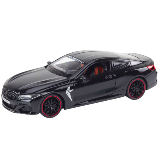 Sports Car Metal Friction Drive Openable Elements 1:24 Black Rotaļlietu automašīnas