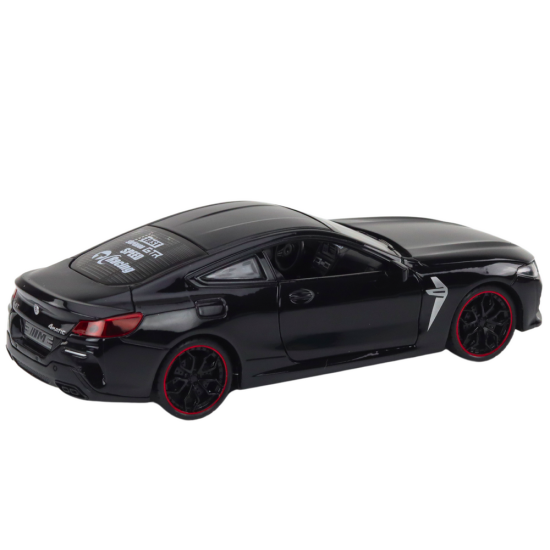 Sports Car Metal Friction Drive Openable Elements 1:24 Black Rotaļlietu automašīnas