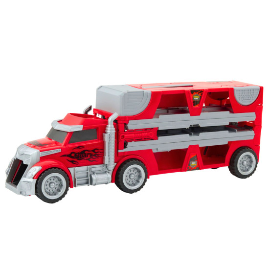 Folding Truck Set with Race Track 6 Cars Rotaļlietu automašīnas