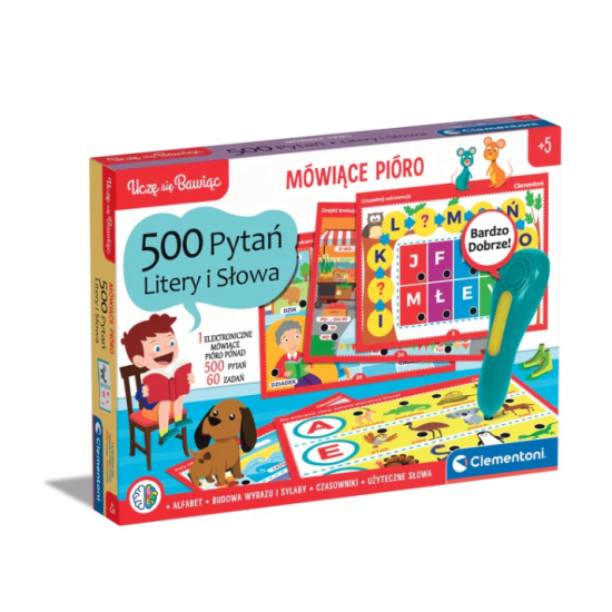 Kalbantis pildspalva burti vārdu un burtu spēle, poļu valodā Clementoni 50780 Saimnieki