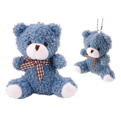 Teddy lācis zils plīša maza plīša rotaļlieta talismans atslēgu piekariņš 10cm