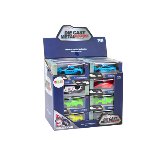 Toy car Police spring 1:43 Metal drive Rubber wheels Rotaļlietu automašīnas