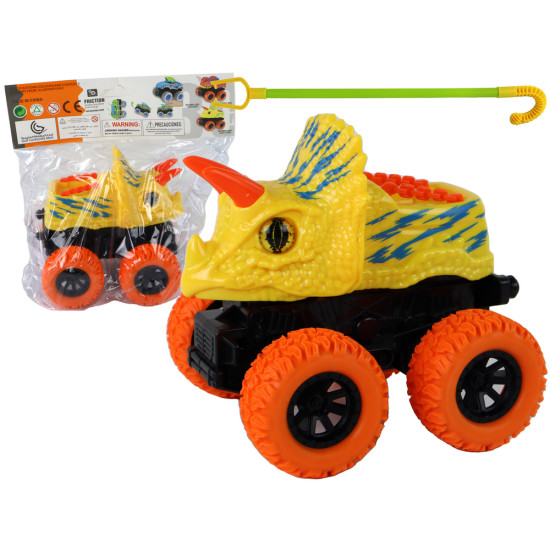 Triceratops Friction Drive Vehicle Yellow Rotaļlietu automašīnas