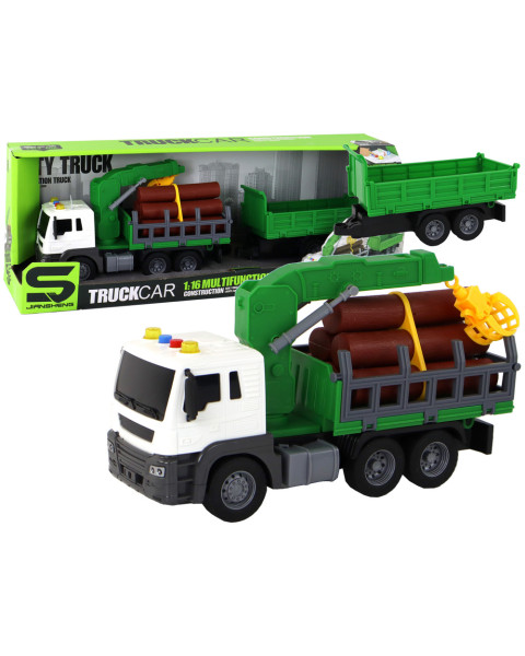 Kravas automašīna ar celtņa berzes piedziņu skaņas Green Wood 1:16