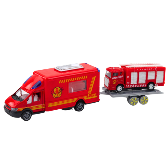 Fire Trucks Cars Drive Set Red Rotaļlietu automašīnas