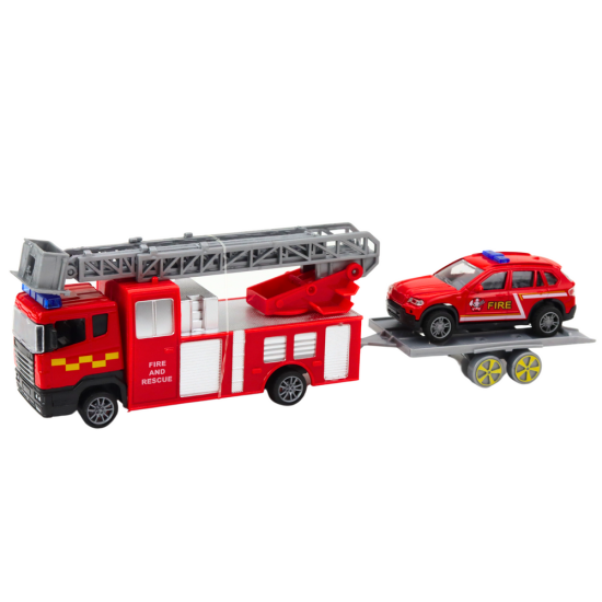 Fire Trucks Cars Drive Set Red Rotaļlietu automašīnas