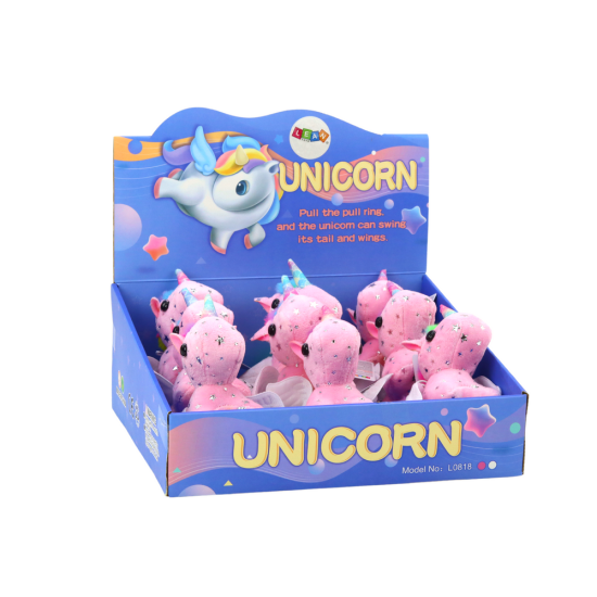 Unicorn Plush Pull-On Jumping Horse Pink Plīša rotaļlietas