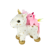 Unicorn Plush Sleeping Animal Lullaby White With Stars Set Plīša rotaļlietas