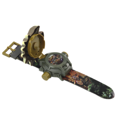 Brūna dinozaura pulkstenis ar projektoru