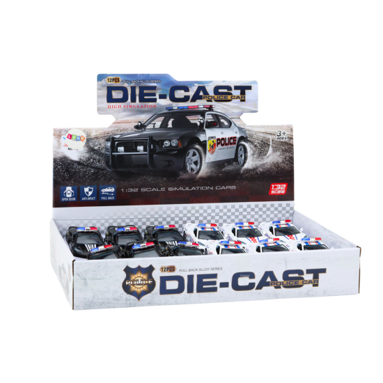 ﻿Car Police Car Police Car Metal 1:32 Drive Mix Rotaļlietu automašīnas