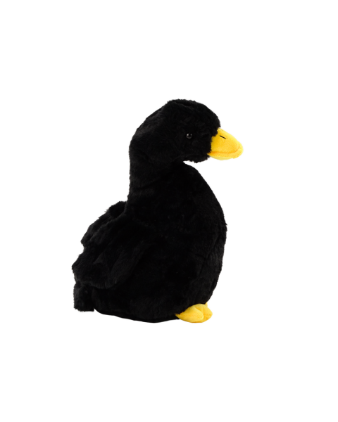 Plīša zoss talismans melna plīša pīle 40 cm
