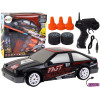 Tālvadības pults vadāma sporta automašīna R/C 1:24 melnā krāsā ar maināmiem riteņiem