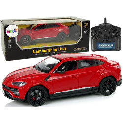 Automobiļu R/C 1:24 Lamborghini Urus Red 2.4 G lukturi