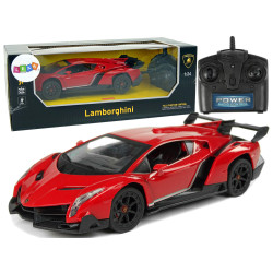 Sporta auto R/C 1:24 Lamborghini Veneno Red 2.4 G Lights