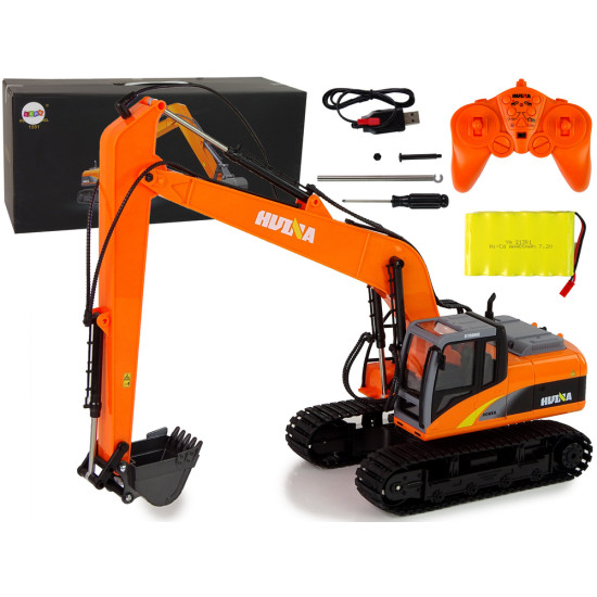Profesionāls kāpurķēžu ekskavators ar tālvadības pulti 2,4 GHz LED apgaismojums 15 funkcijas Radio vadāmās rotaļlietas