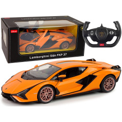 Car R/C Lamborghini Sian FKP 37 Rastar 1:14 Pilot Orange tālvadības pults