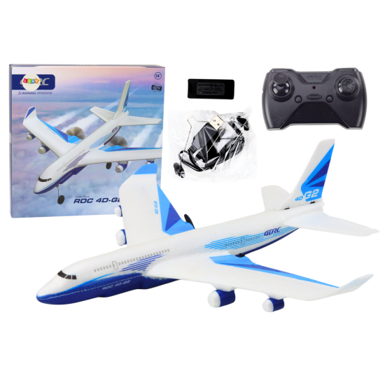 Remote Controlled Airplane R/C 4D-G2 Lights White Radio vadāmās rotaļlietas