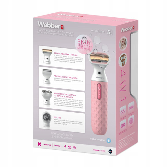 Women’s cordless 4-in-1 shaver and trimmer for face and body – Webber LG400 Elektronika un sadzīves tehnika WEBBER