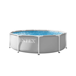 Apļveida pelēks dārza baseins ar rāmi, izmēri 305 x 76 cm, INTEX 26700ND