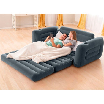 Piepūšama pelēka 2-in-1 dīvāna-gulta INTEX 66552NP