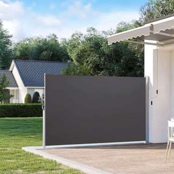 Salokāms tumši pelēks terases aizslietnis 300 x 180 cm MultiGarden