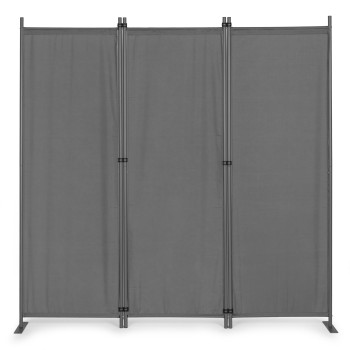 Salokāms pelēks trīsdaļīgs dārza un istabas dalītājs 167 x 164 cm MultiGarden