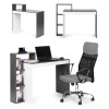 Balts moderns biroja datorgalds ar 4 plauktiem ModernHome