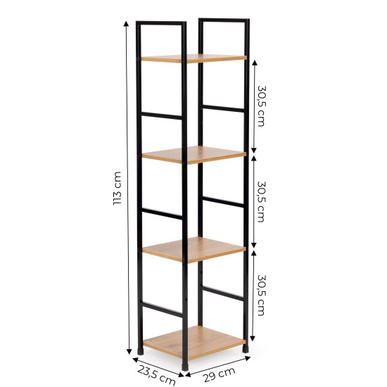 LOFT plaukts ar 4 plauktiem un metāla rāmi Plaukti ModernHome