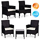Black garden furniture set: 2 armchairs and a table by MultiGarden
