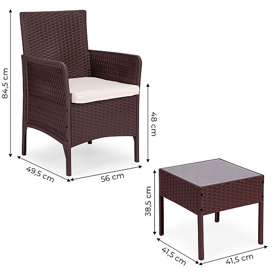 Brown garden furniture set: 2 armchairs and a table by MultiGarden