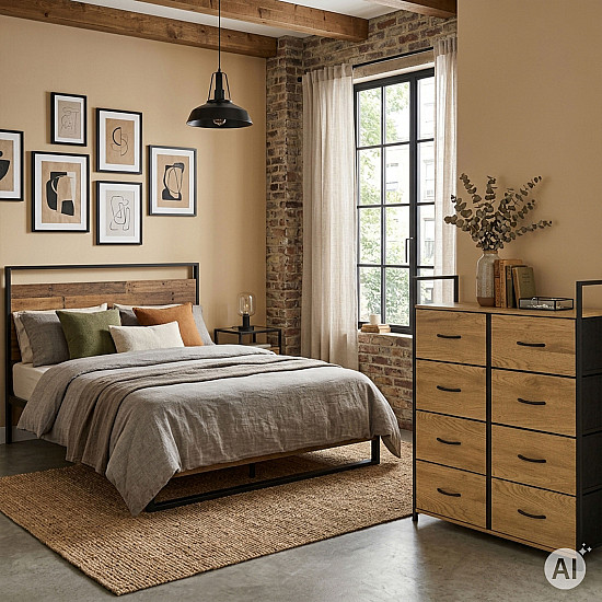 Skapītis ar 8 auduma atvilktnēm, 80 cm, ModernHome