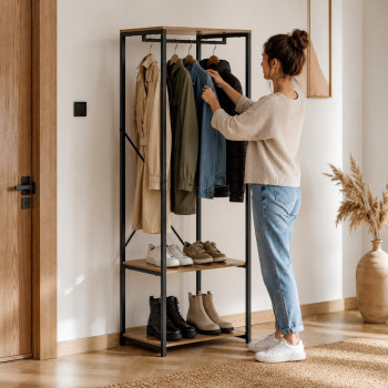 Montējama pakaramais ar plauktiem apģērbiem un apaviem „ModernHome“