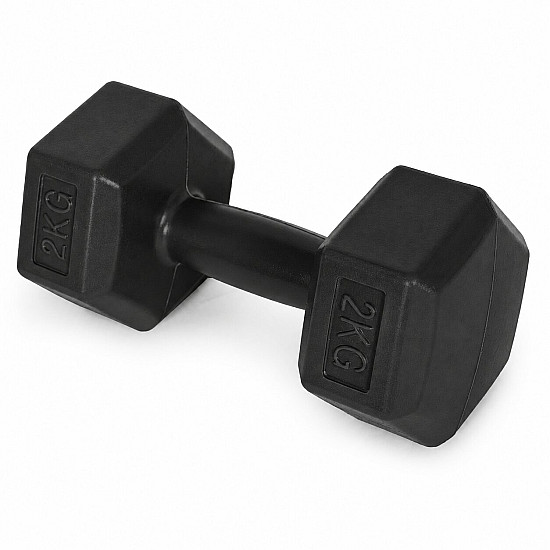 Sešstūraino melno hantļu komplekts 2x2 kg MOVEPRO