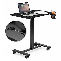 ModernHome Portable Black Height-Adjustable Table, 70x48 cm