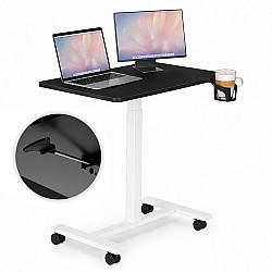 Melna, augstumā regulējama mobilā galda 70x48 cm, ModernHome