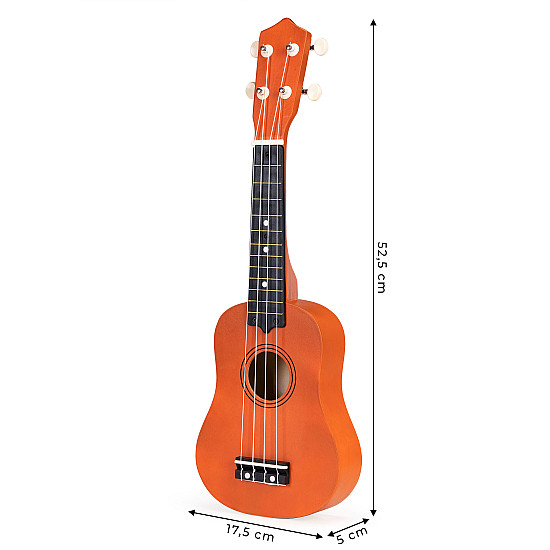 Puidust ukulele lastele, 4 nailonkeelt, tootja Muusikainstrumendid ECOTOYS