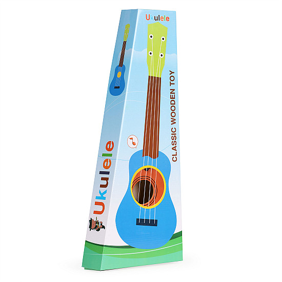 Puidust ukulele lastele, 4 nailonkeelt, tootja Muusikainstrumendid ECOTOYS