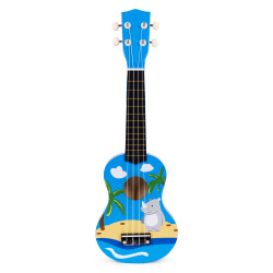 Bērnu koka zila ukulele