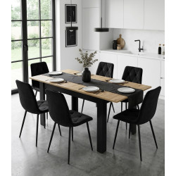 Suorakulmainen ulosvedettävä pöytä 120-160 × 80 cm