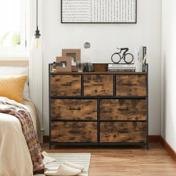 Brązowa komoda z 7 szufladami