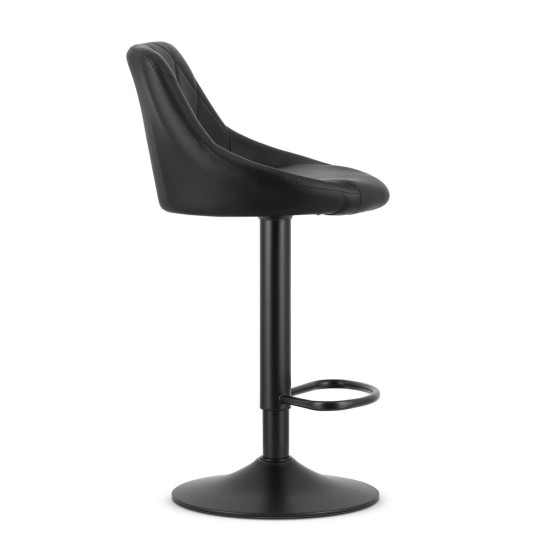 Black faux leather bar stool with height adjustment Armchairs and chairs LEOBERT