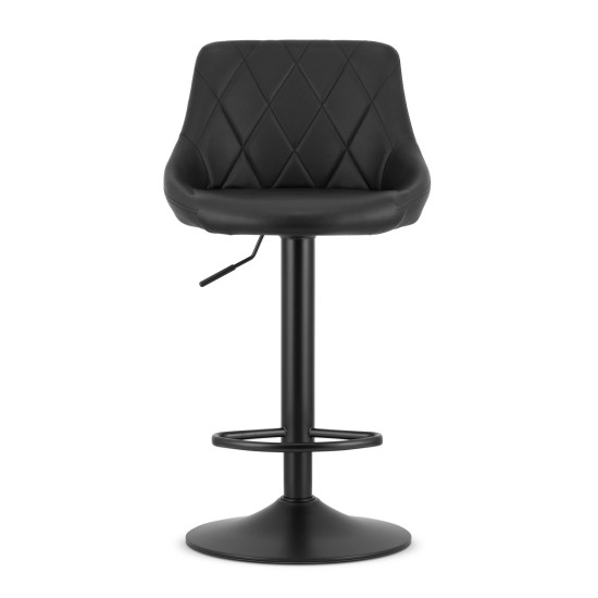 Black faux leather bar stool with height adjustment Armchairs and chairs LEOBERT