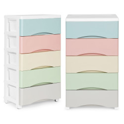 Coloured chest of drawers with 5 drawers