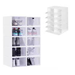 Biała plastikowa szafka na buty 10 szt.