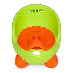 ECOTOYS Zaļā tualete bērniem ar noņemamu oderējumu