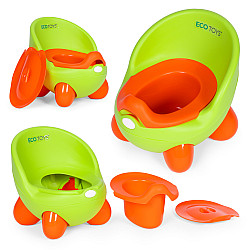 ECOTOYS Zaļā tualete bērniem ar noņemamu oderējumu