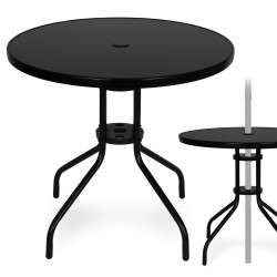 Apļveida melns galds, 80 cm